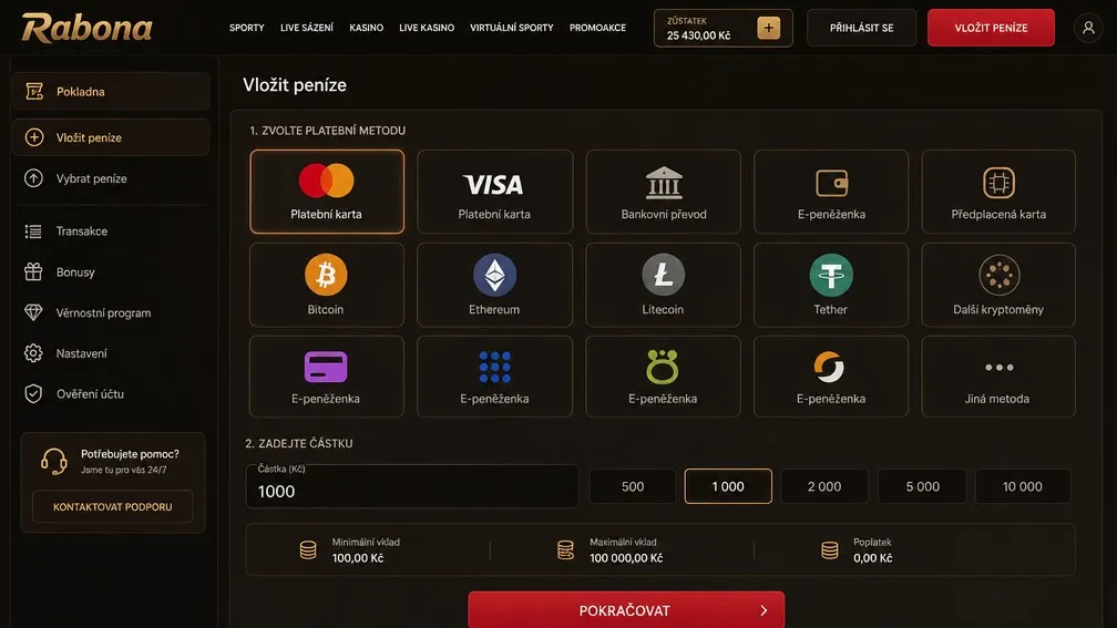 Platební metody a rychlost výběrů – zahraniční casino
